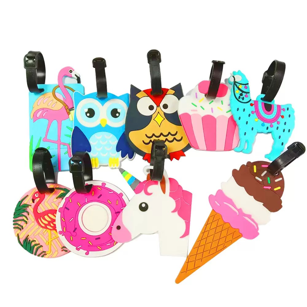 PVC Cartoon Animal Luggage Tag