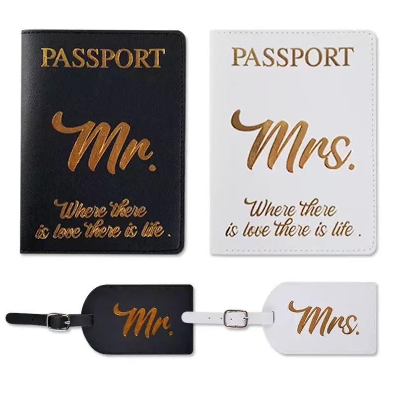 Mr & Mrs Passport Tag Set